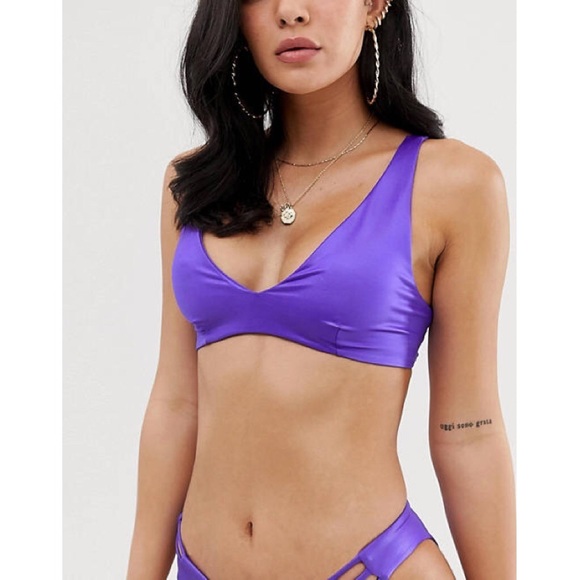 ASOS Glossy Purple Bikini Set - Picture 3 of 4